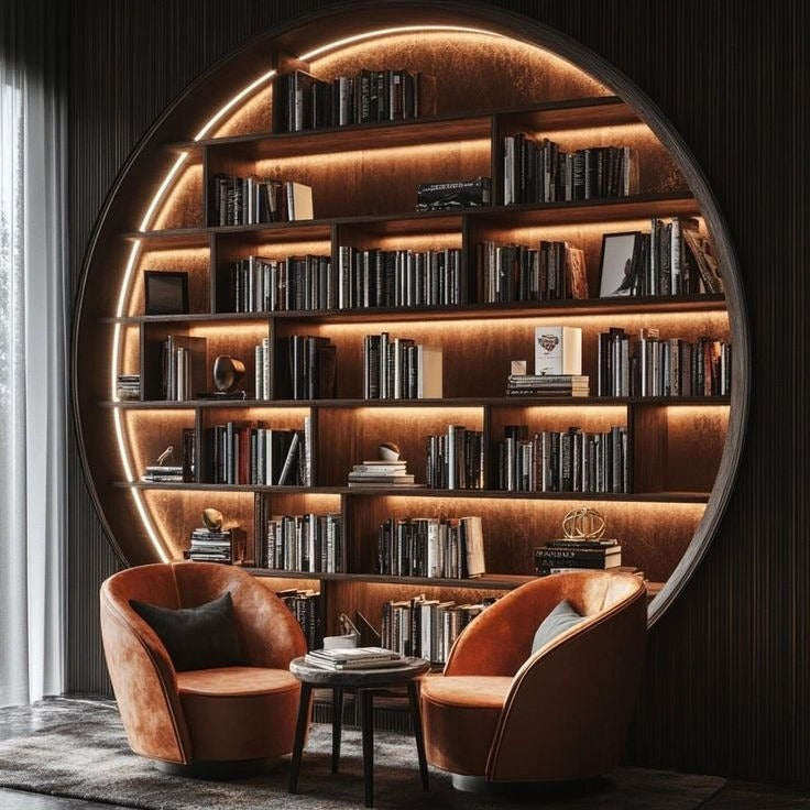 For Living Room Corner Built-in SS304 Stainless Steel Bookshelf With L-shaped Design