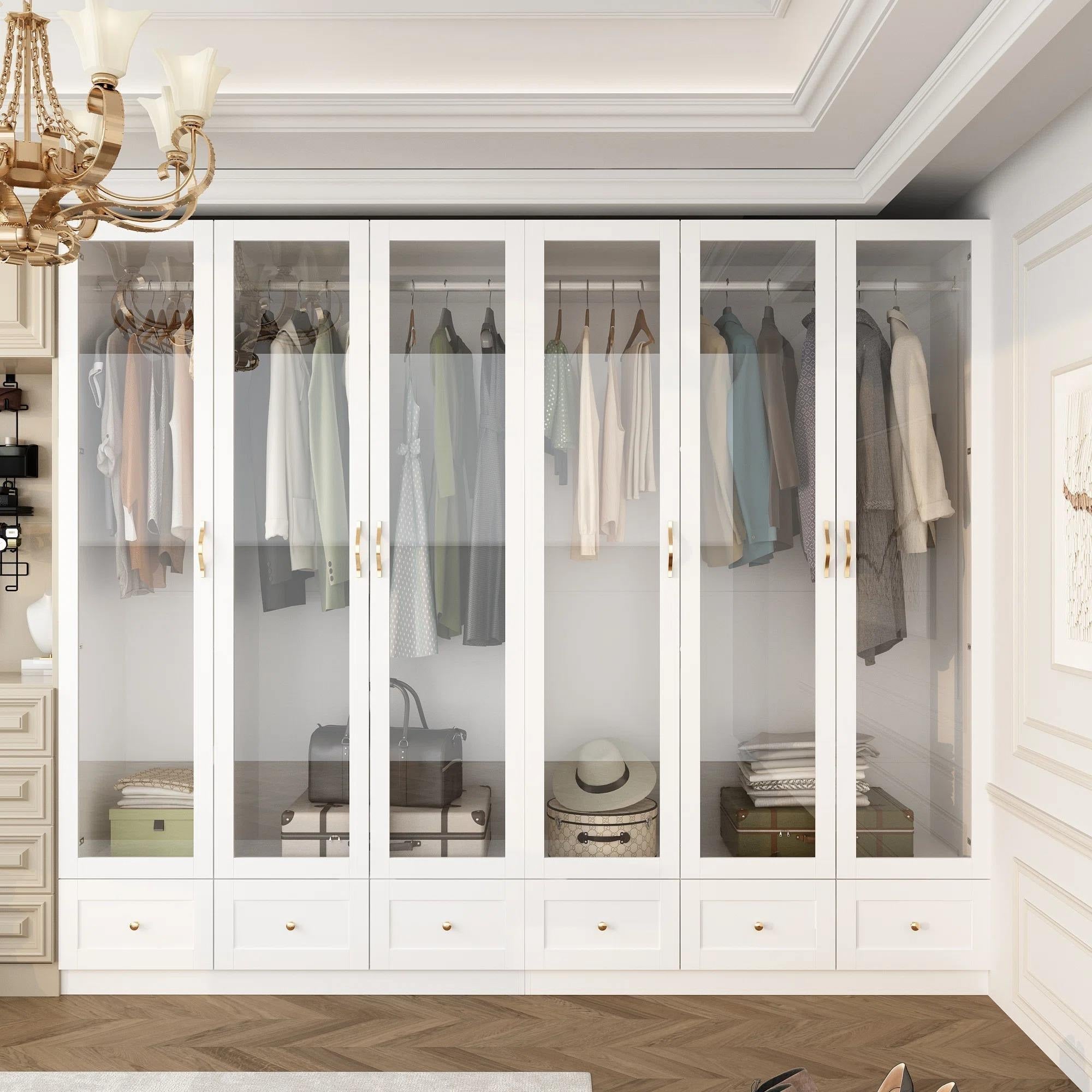Hanging Rail And Shelves Built-in Stainless Steel Wardrobe For Kids Room