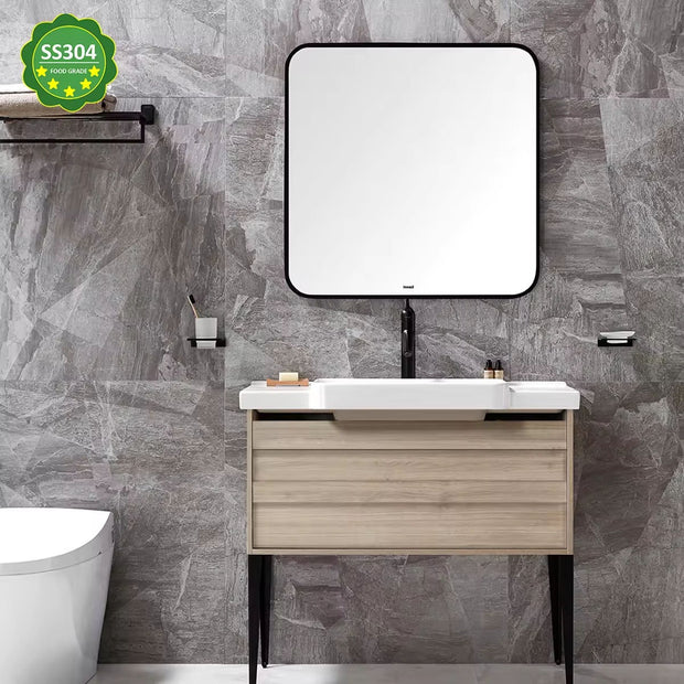 High End Floor Mounted SS304 Stainless Steel Bathroom Cabinets And Vanities Recycle Multi Functional