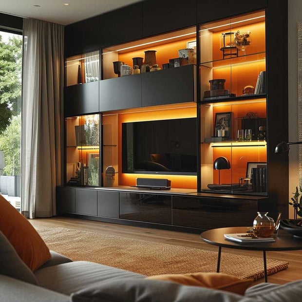 304 Stainless Steel TV Cabinet Built-In With Large Storage For Family Room