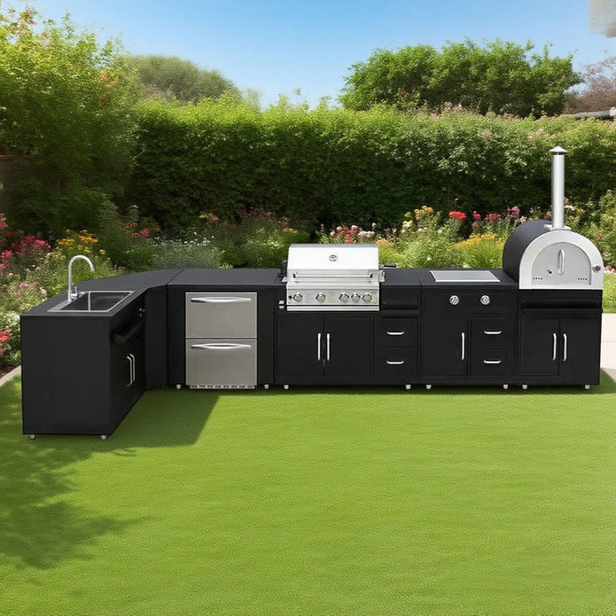 Modular Space Saving 304 Stainless Steel Outdoor Kitchen Zero Formaldehyde With Bbq Grill