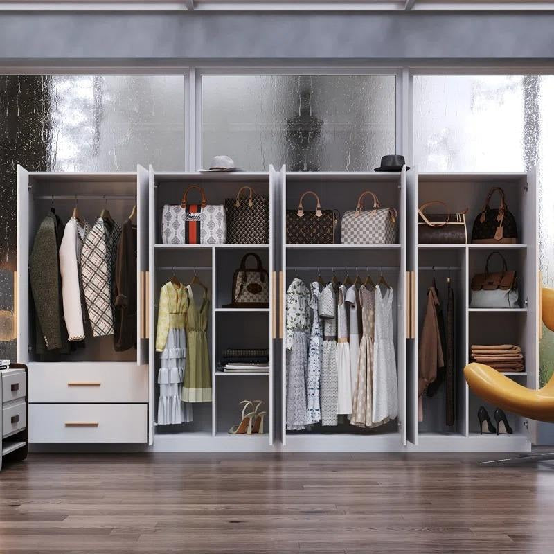 Moisture Proof Layer Combination Stainless Steel Wardrobe For Apartment Bedroom
