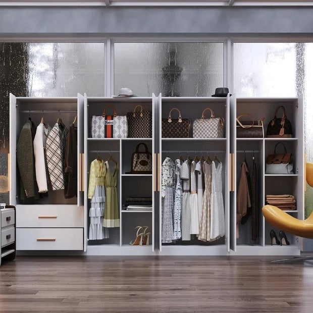 Moisture Proof Layer Combination Stainless Steel Wardrobe For Apartment Bedroom