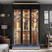 Humidity Alarm Function Stainless Steel Freestanding Wine Cabinet For Living Room