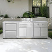 For Courtyard Modular Stainless Steel Outdoor Kitchen Appliances Moisture Resistant With MINI Glass Fridge