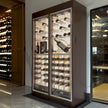 Anti-slip Shelves Stainless Steel Freestanding Wine Storage Cabinet For Dining Room With Quiet Compressor