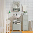For Home Bathroom Floor Mounted Stainless Steel Bathroom Vanity Cabinet Metallic Texture With Storage Rack