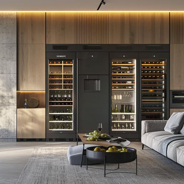 For Dining Room Stainless Steel Built-in Wine Storage Cabinet With Dual-zone Temperature