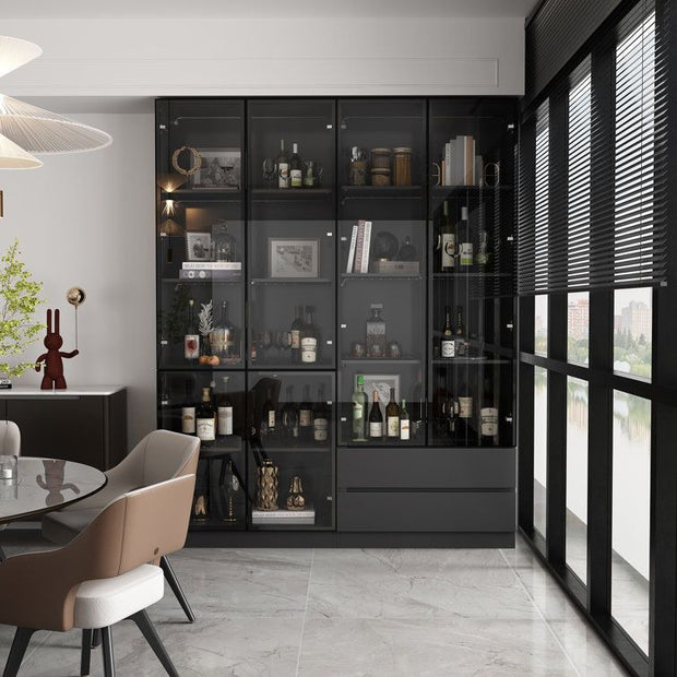 LED Strip Light Inside SS304 Stainless Steel Freestanding Wine Rack For Living Room