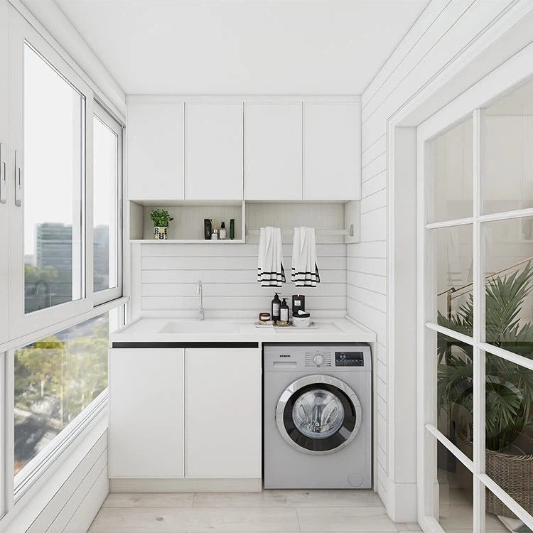 Double Drawers 304 Stainless Steel Balcony Cabinet For Small Balcony