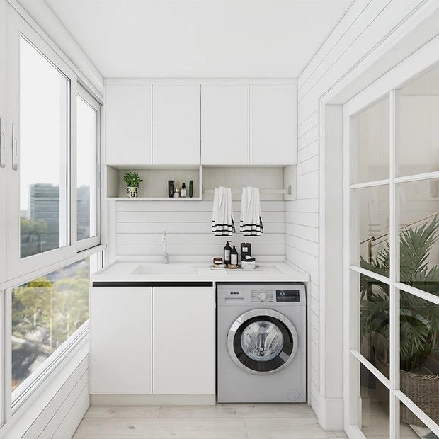 Double Drawers 304 Stainless Steel Balcony Cabinet For Small Balcony
