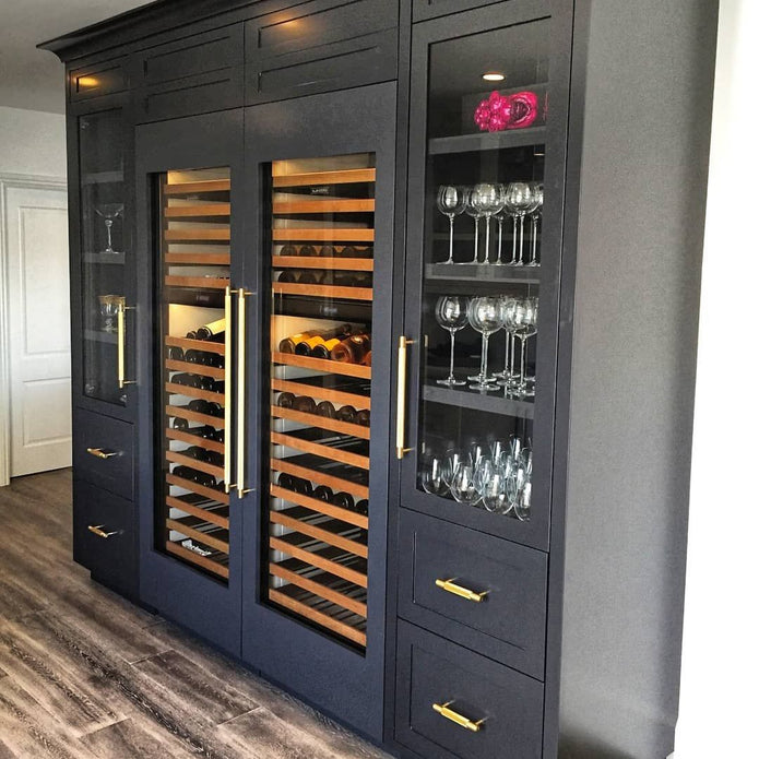 LED Strip Light Inside SS304 Stainless Steel Freestanding Wine Rack For Living Room