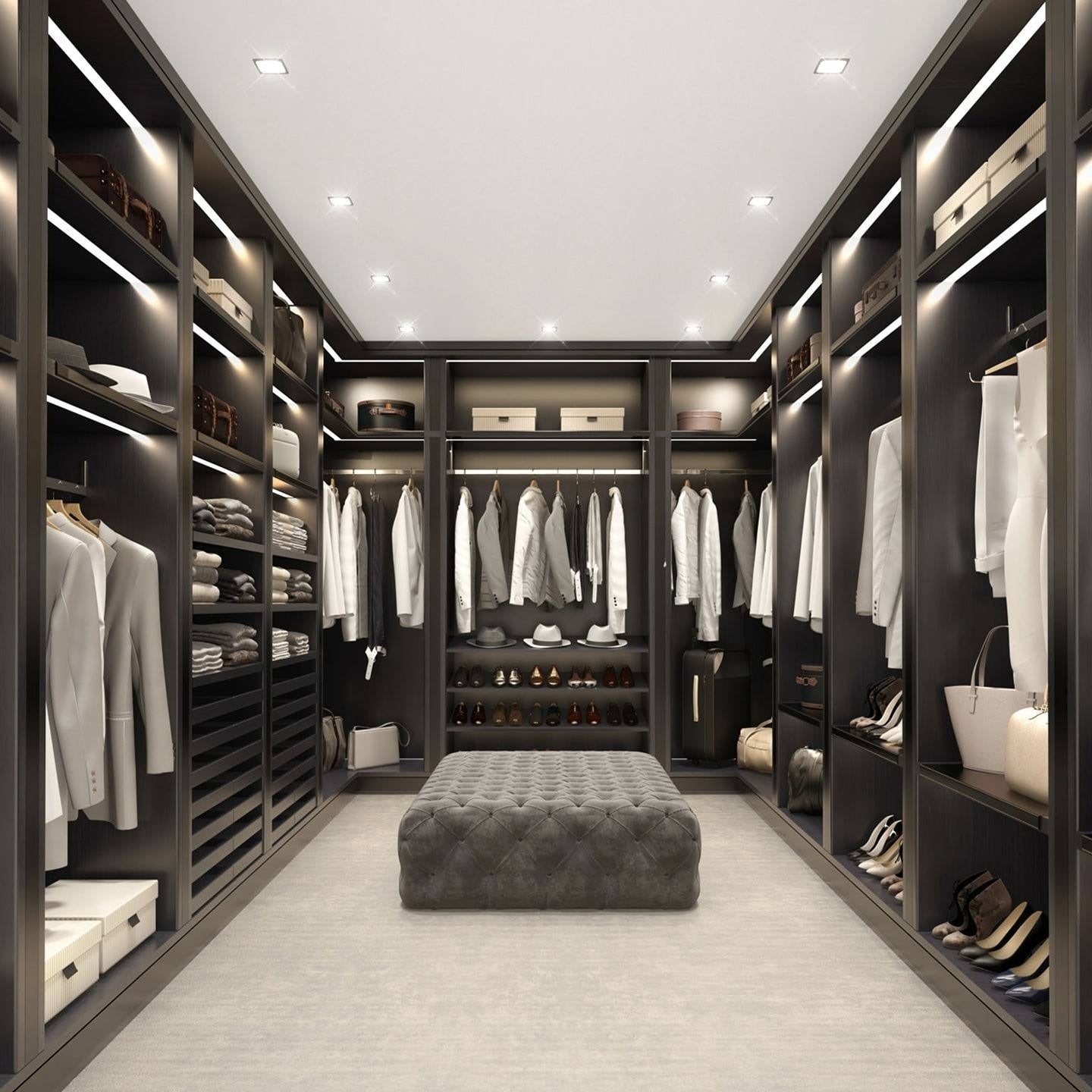 Moisture Proof Back Panel Walk-in Stainless Steel Wardrobe For Home
