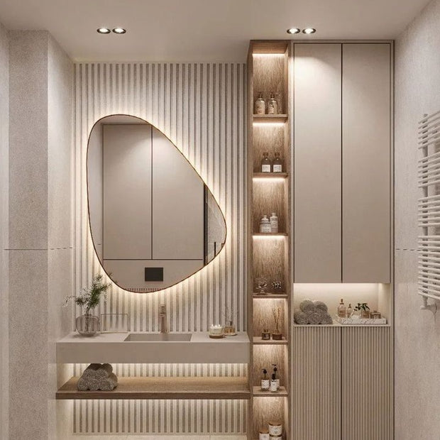For Home Bathroom Wall Hung Stainless Steel Bathroom Vanity Cabinet Moisture Proof With Storage Rack