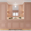 Metallic Texture Wall Hung Stainless Steel Bathroom Vanity Anti Insect Elegant For Home Bathroom