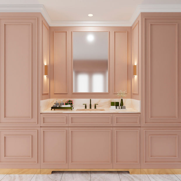 Metallic Texture Wall Hung Stainless Steel Bathroom Vanity Anti Insect Elegant For Home Bathroom