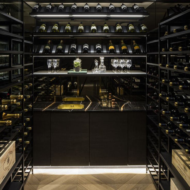 Mobility Casters 304 Stainless Steel Wine Cellar Wine Cabinet For Basement