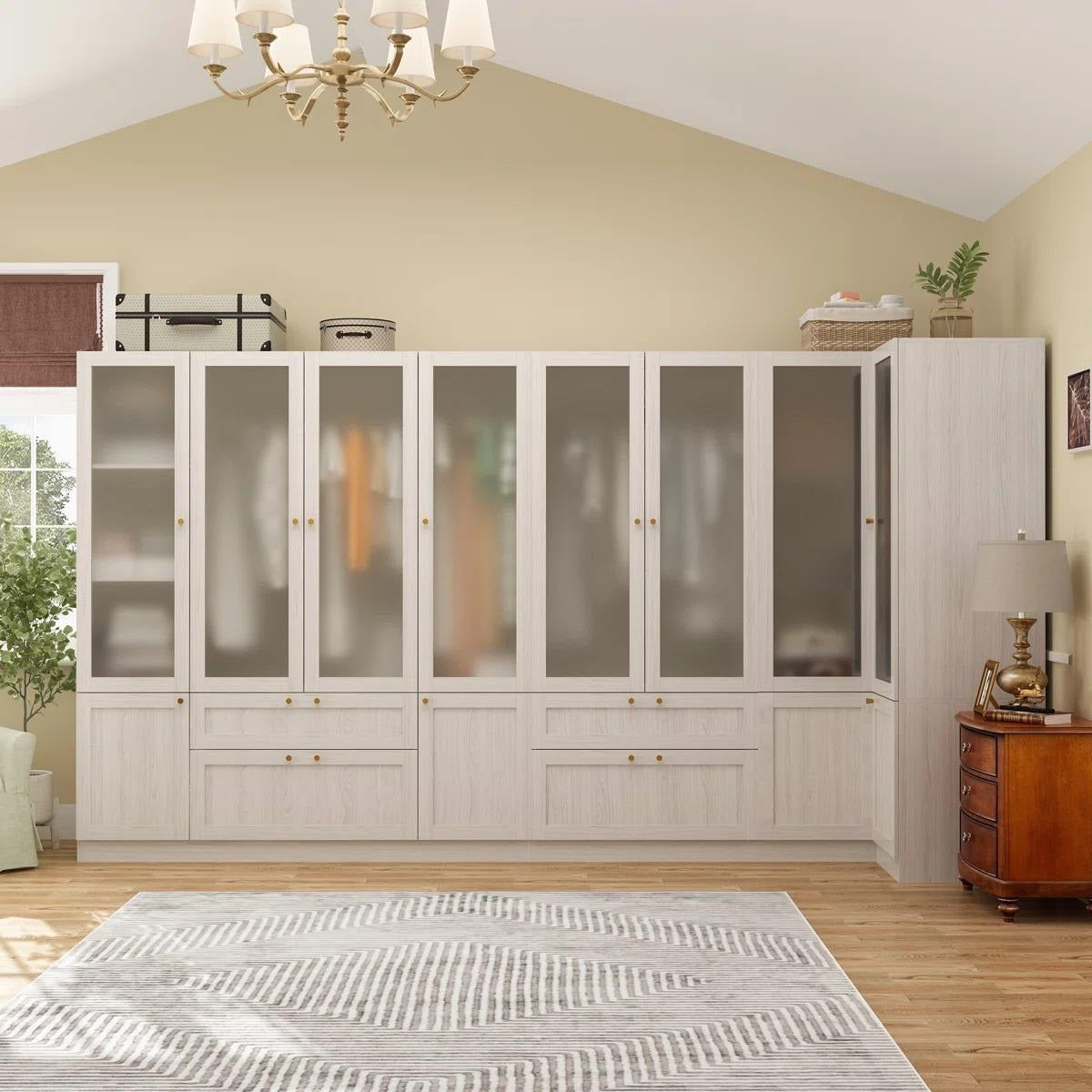 Cartoon Handles Combination Stainless Steel Wardrobe For Kids Bedroom