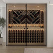 For Dining Room SS304 Stainless Steel Freestanding Wine Rack With Glass Door Anti-UV Coating
