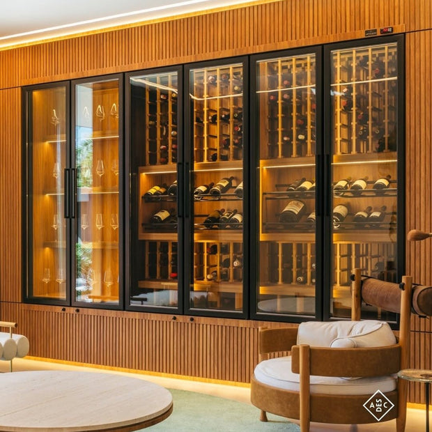 Custom Shelf Spacing Stainless Steel Built-in Wine Storage Cabinet For Kitchen