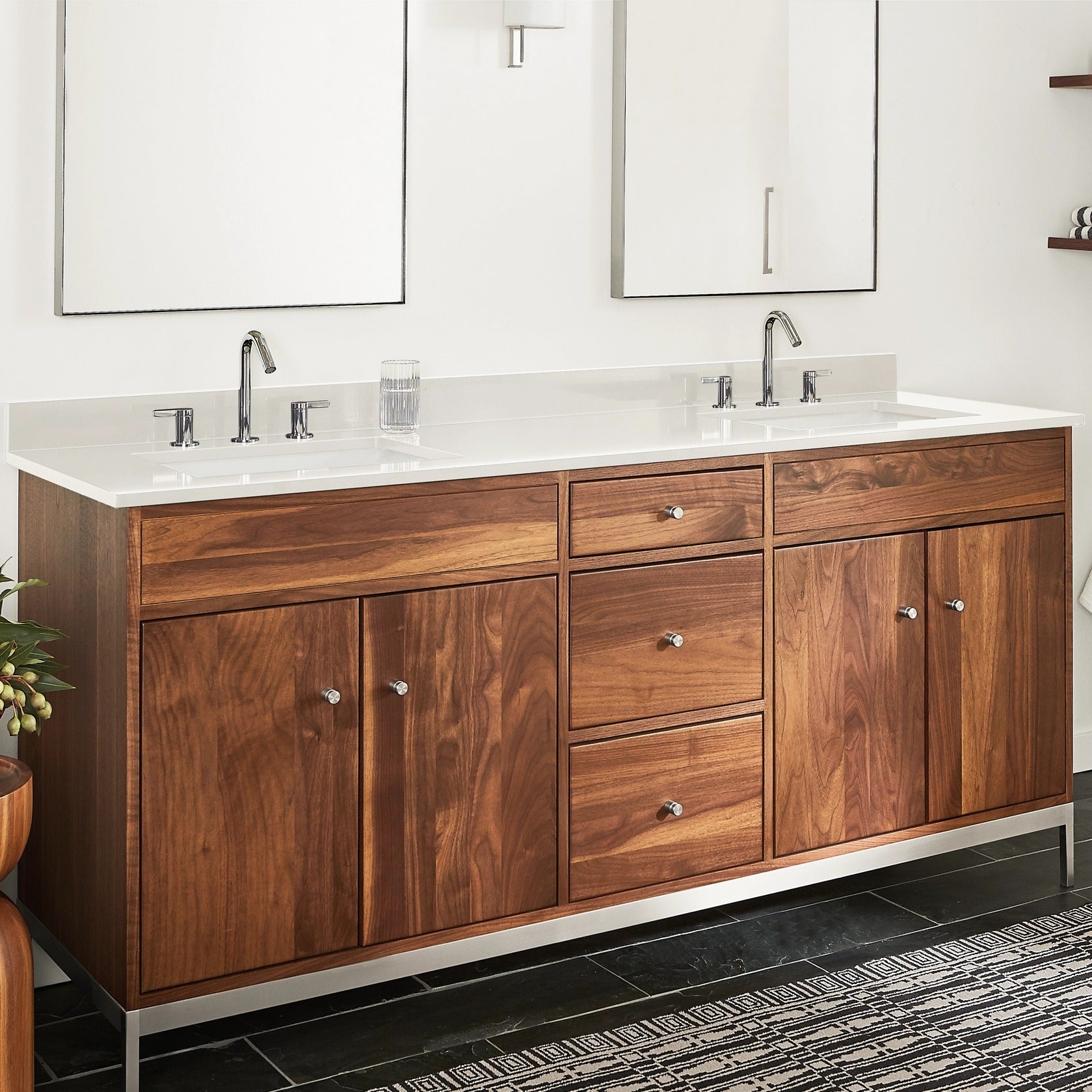 For Contemporary Bathroom Floor Mounted Stainless Steel Bathroom Dressing Table Antibacterial With Sink