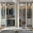 Dual-zone Storage Combination Stainless Steel Wardrobe For Bedroom With Hanging And Drawer Space