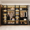 Glass Panels Walk-in Stainless Steel Wardrobe Cabinet For Home Dressing Room