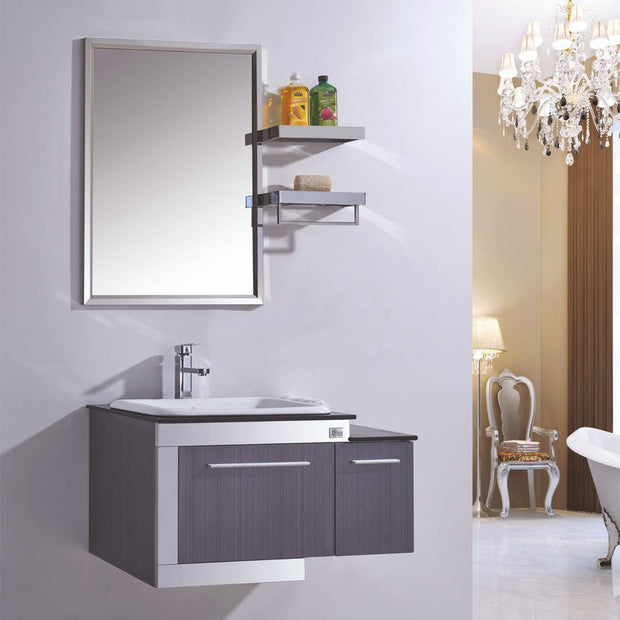 For Contemporary Bathroom Wall Hung Stainless Steel Bathroom Dressing Table Antibacterial With Sink