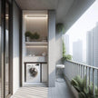 Anti Rust Stainless Steel Balcony Cabinet With Double Doors