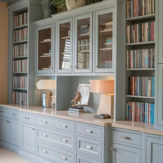 Built-in Stainless Steel Bookshelf With LED Reading Lamp Attachment For Home Office
