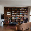 Built-in Stainless Steel Bookshelf With Small Drawer For Stationery In Home Study