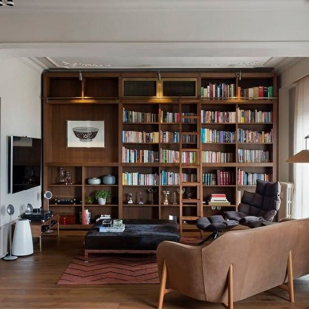 Built-in Stainless Steel Bookshelf With Small Drawer For Stationery In Home Study
