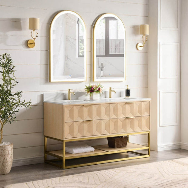 Metallic Texture Floor Mounted Stainless Steel Bathroom Vanity Anti Insect Elegant For Home Bathroom