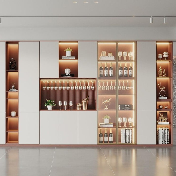 Anti-fingerprint Surface SS304 Stainless Steel Built-in Wine Storage Cabinet For Basement With UV Filter