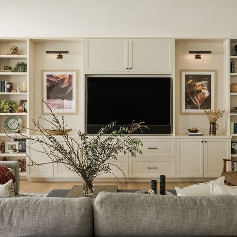 304 Stainless Steel TV Cabinet Built-In With Soft-close Doors For Living Room