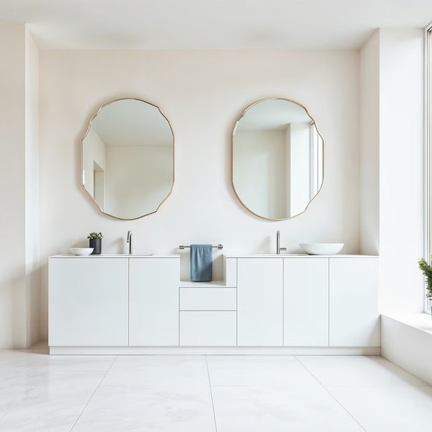 Wall Hung 304 Stainless Steel Bathroom Vanity Cabinet Moisture Resistant Fashionable For Family Bathroom