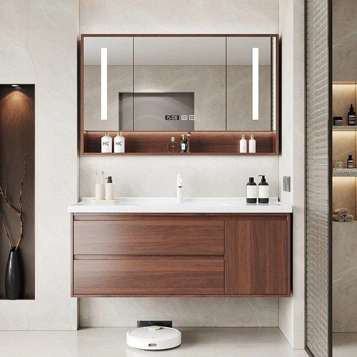 European Style Floor Mounted SS304 Stainless Steel Bathroom Vanity Cabinet Corrosion Preventive