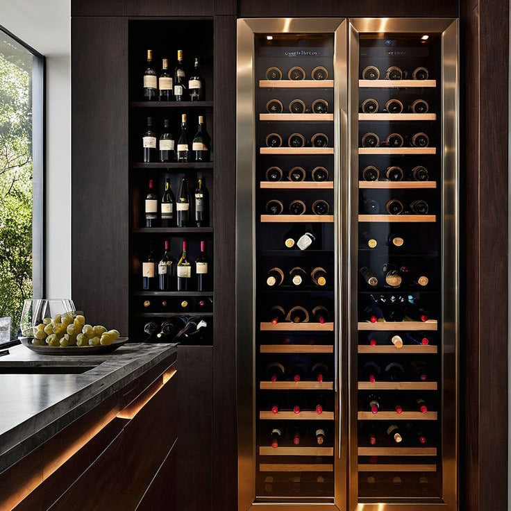 For Apartment 304 Stainless Steel Built-in Wine Storage Cabinet With Wine Glass Holder