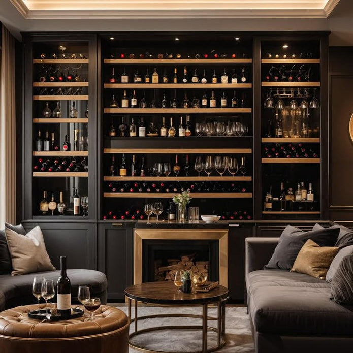Magnetic Anti-dust Door Seal 304 Stainless Steel Built-in Wine Storage Cabinet For Home Bar