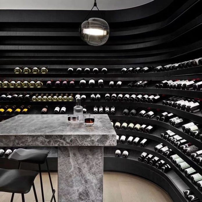 Internal LED Strip SS304 Stainless Steel Wine Cellar Wine Rack For Living Room
