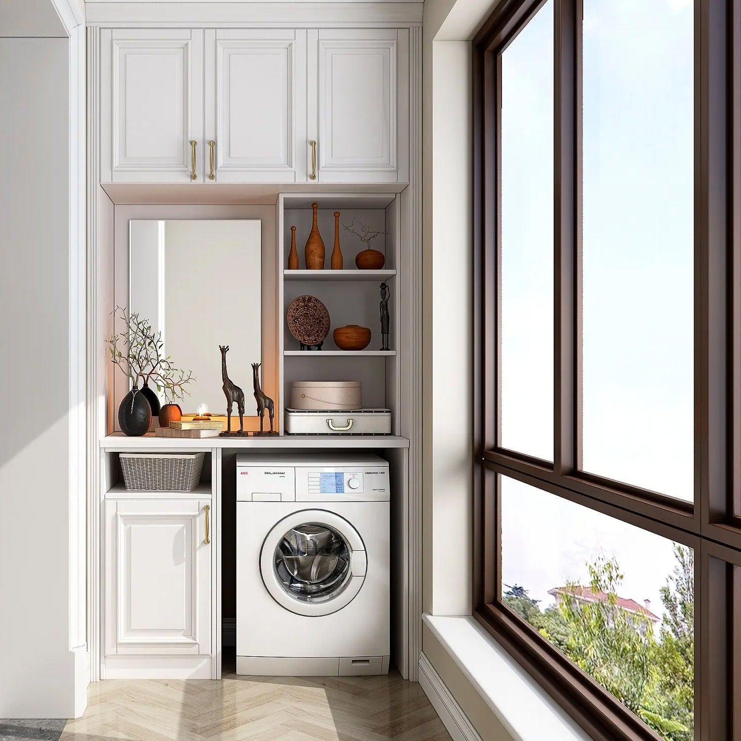 Anti Scratch Stainless Steel Balcony Cabinet With Storage Shelves