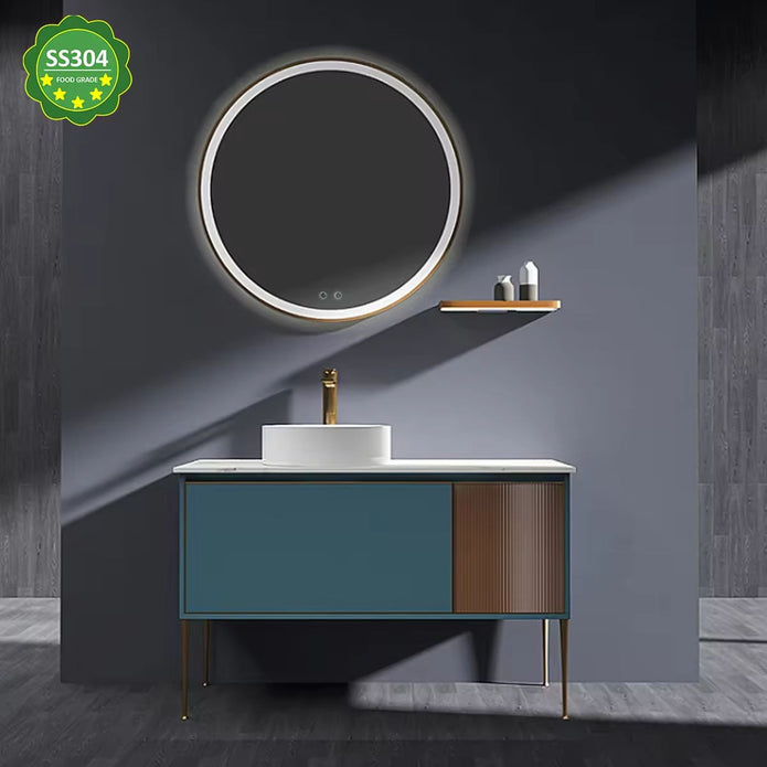 Corrosion Preventive Wall Hung SS304 Stainless Steel Bathroom Dressing Table Antibacterial For Home Bathroom