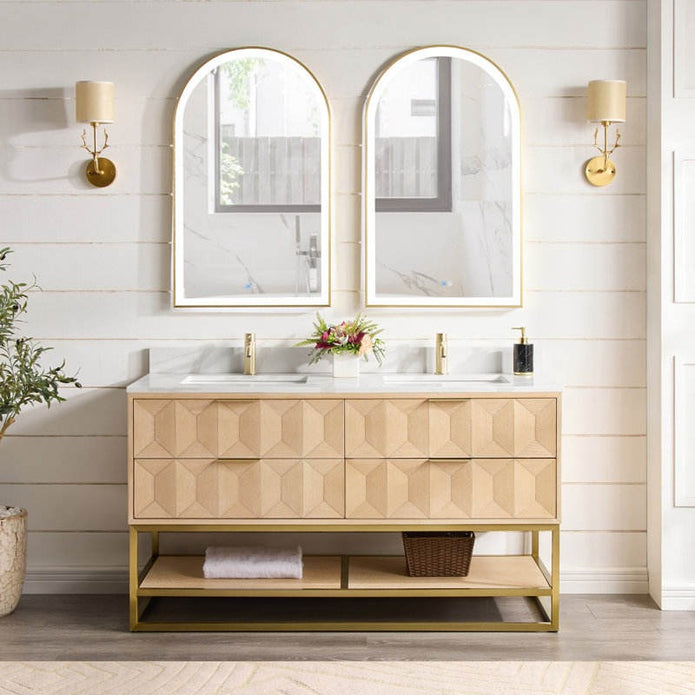 Floor Mounted 304 Stainless Steel Bathroom Vanity New Design Waterproof Modern For Family Bathroom