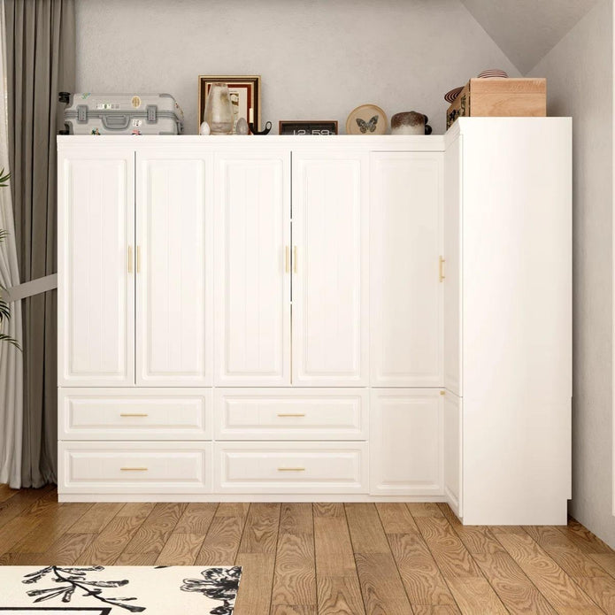 Mirror Door And Stainless Steel Body Combination Wardrobe Cabinet For Home