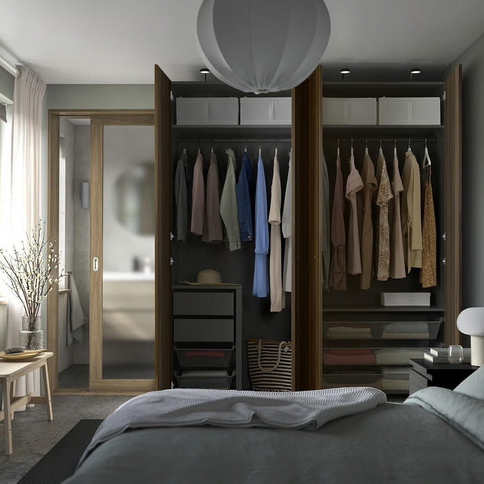 Anti-fingerprint Finish Built-in Stainless Steel Wardrobe For Master Bedroom