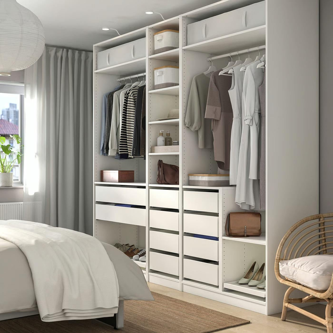 Built-in Ironing Board Combination Stainless Steel Wardrobe For Master Room