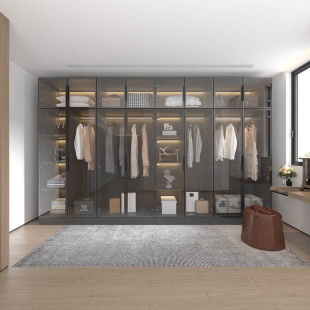 For Apartment Built-in Stainless Steel Wardrobe With Dust-proof Edge And Shelves