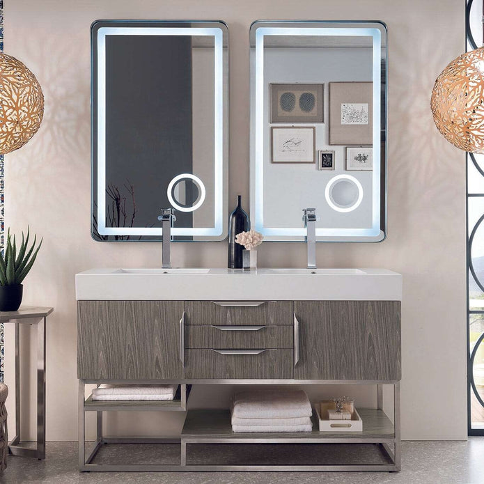 Floor Mounted 304 Stainless Steel Bathroom Cabinets Vanity Durable And Sturdy For Home Bathroom