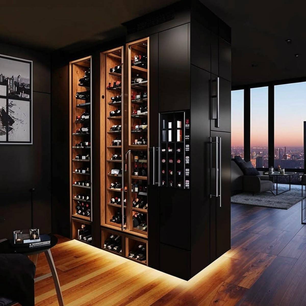 Customizable Exterior Finish 304 Stainless Steel Freestanding Wine Cabinet For Kitchen