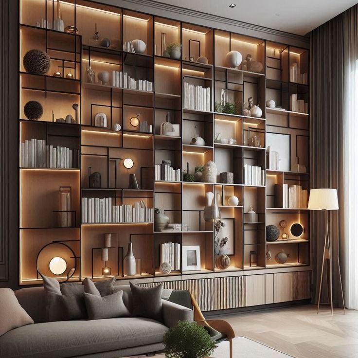 For Teen Study Room Built-in SS304 Stainless Steel Bookshelf With Height-adjustable Shelves